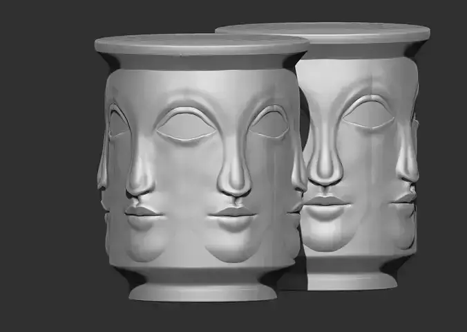 face pattern table-planter