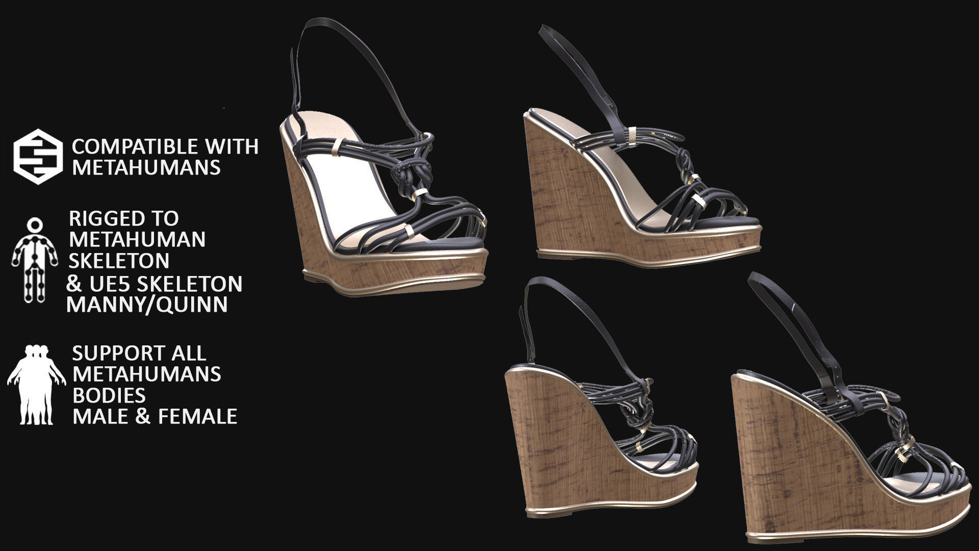 Shoes 217 - All MH Bodies - UE5 Skeletons - Rigged Low-poly 3D model_2