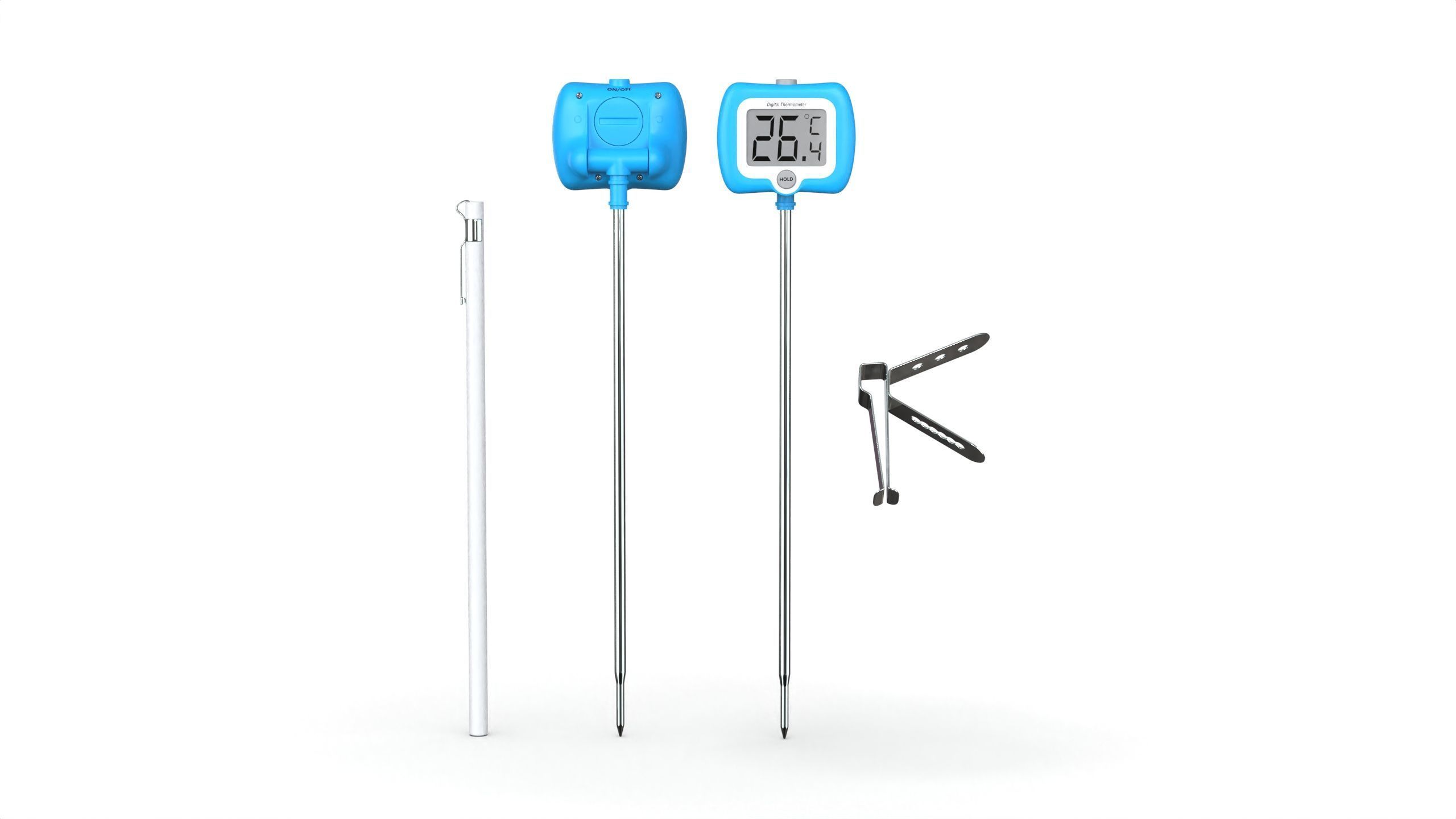 Digital Candy Thermometer  Low-poly 3D model_3