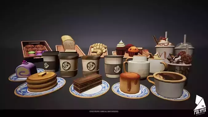 Stylized Cafe Food Props