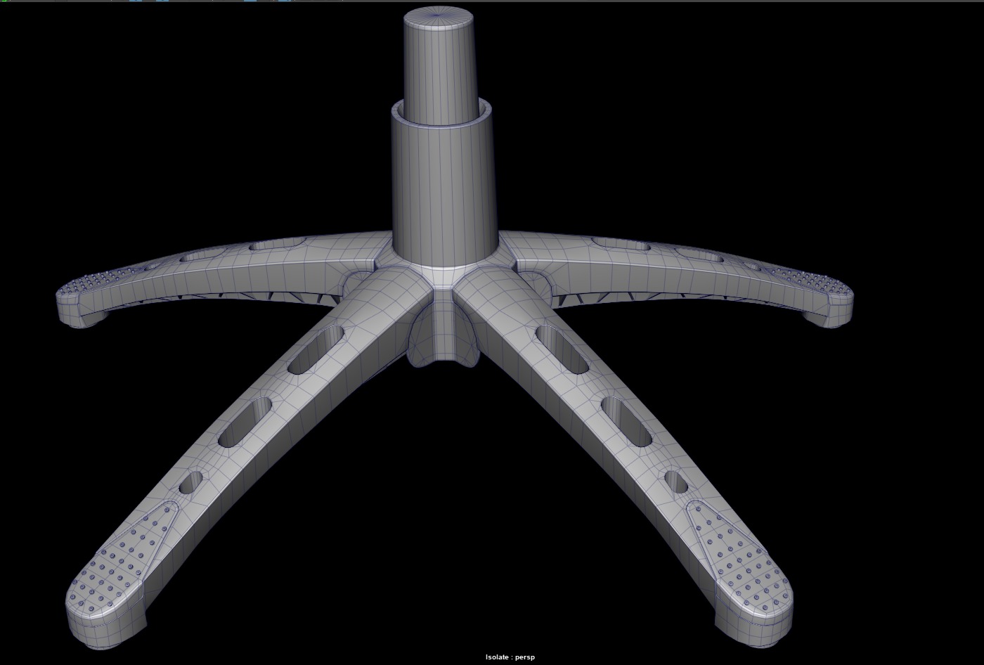 Chair Bases Collection Low-poly 3D model_6