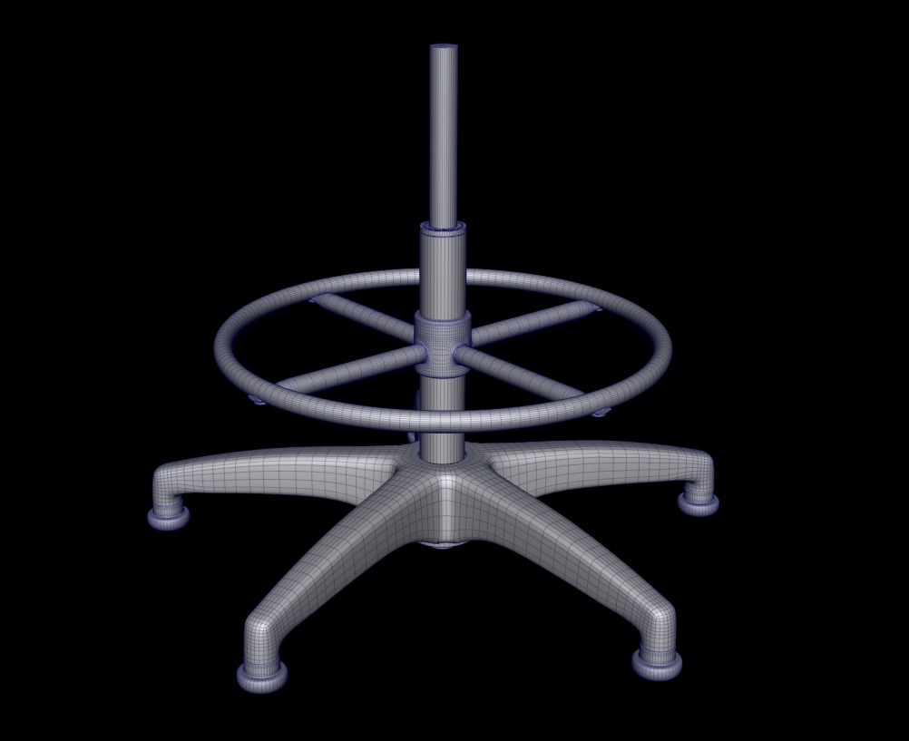 Chair Bases Collection Low-poly 3D model_13