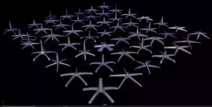 Chair Bases Collection Low-poly 3D model