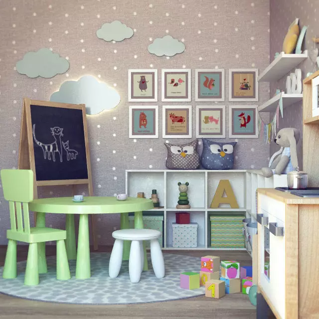 Playful Children Room  3D model_0