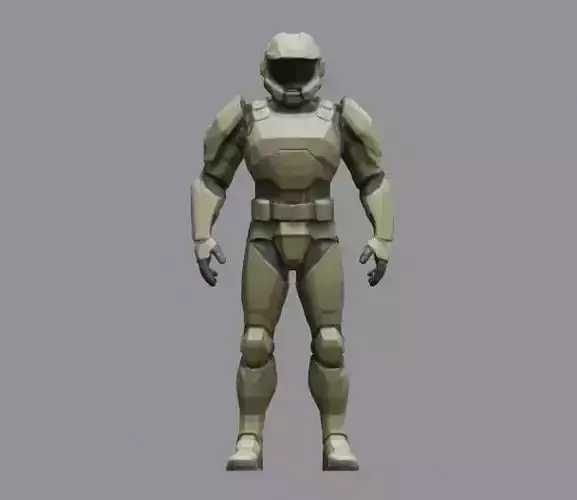 lowpoly armor army suit Low-poly 3D model