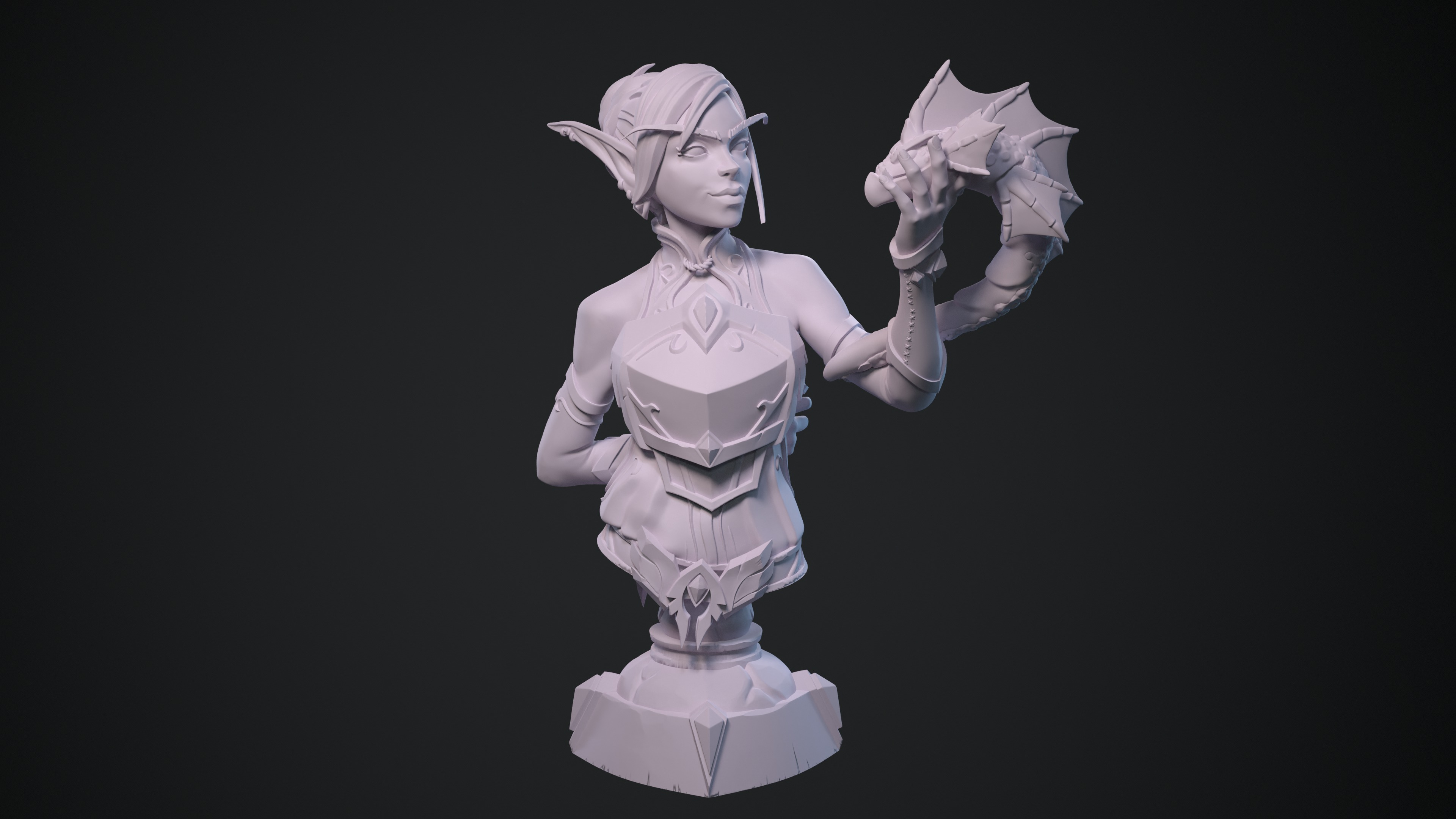 World of Warcraft Blood Elf bust - Complete pack 3D print model_1