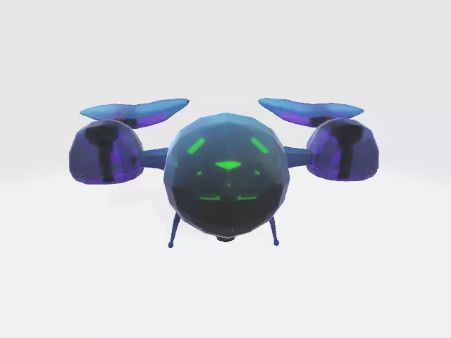 Alien drone  Low-poly 3D model_0