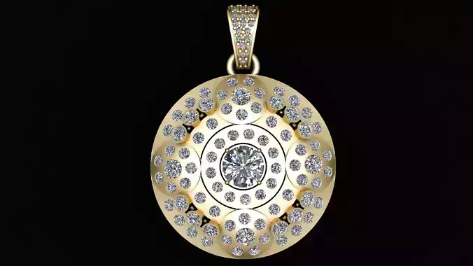 SWAROVSKI ROUNDED PENDANT 3D PINTABLE MODEL 