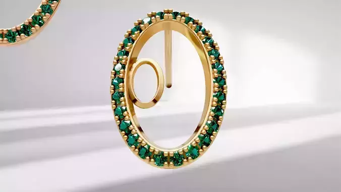 Oval Diamond Pendant Earrings Set