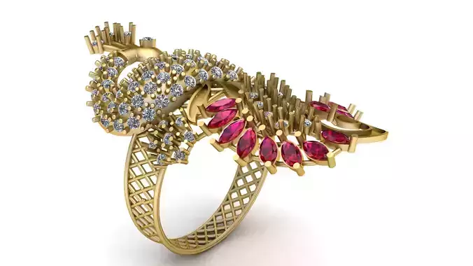 PRECIOUS PEACOCK RING 3D PRINTABLE MODEL 3D print model