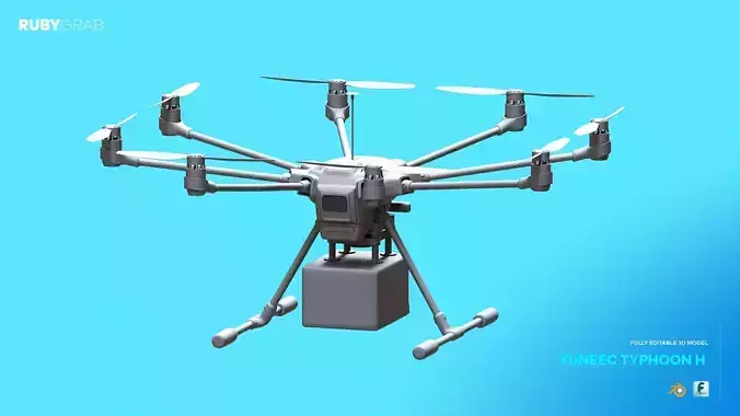 Yuneec Typhoon H Drone with Cargo Attachment 3D model