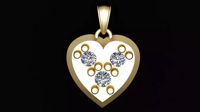 PRECIOUS HEART SHAPE PENDANT 3D PRINTABLE MODEL