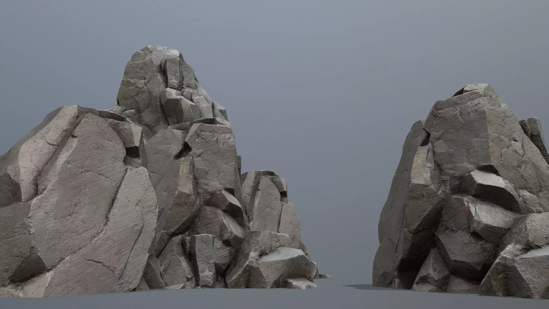 cliff rocks Low-poly 3D model_0