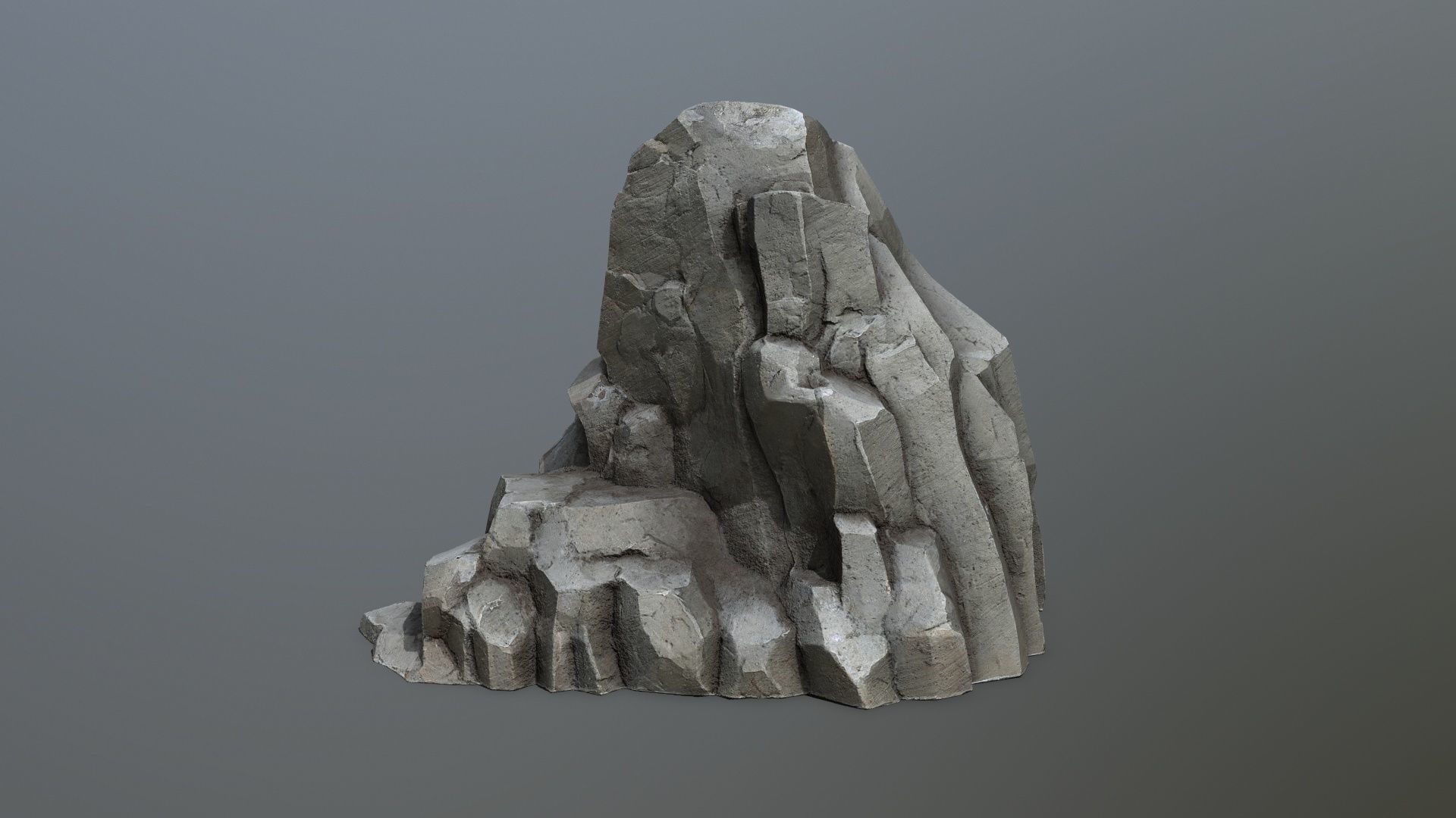 cliff rocks Low-poly 3D model_5
