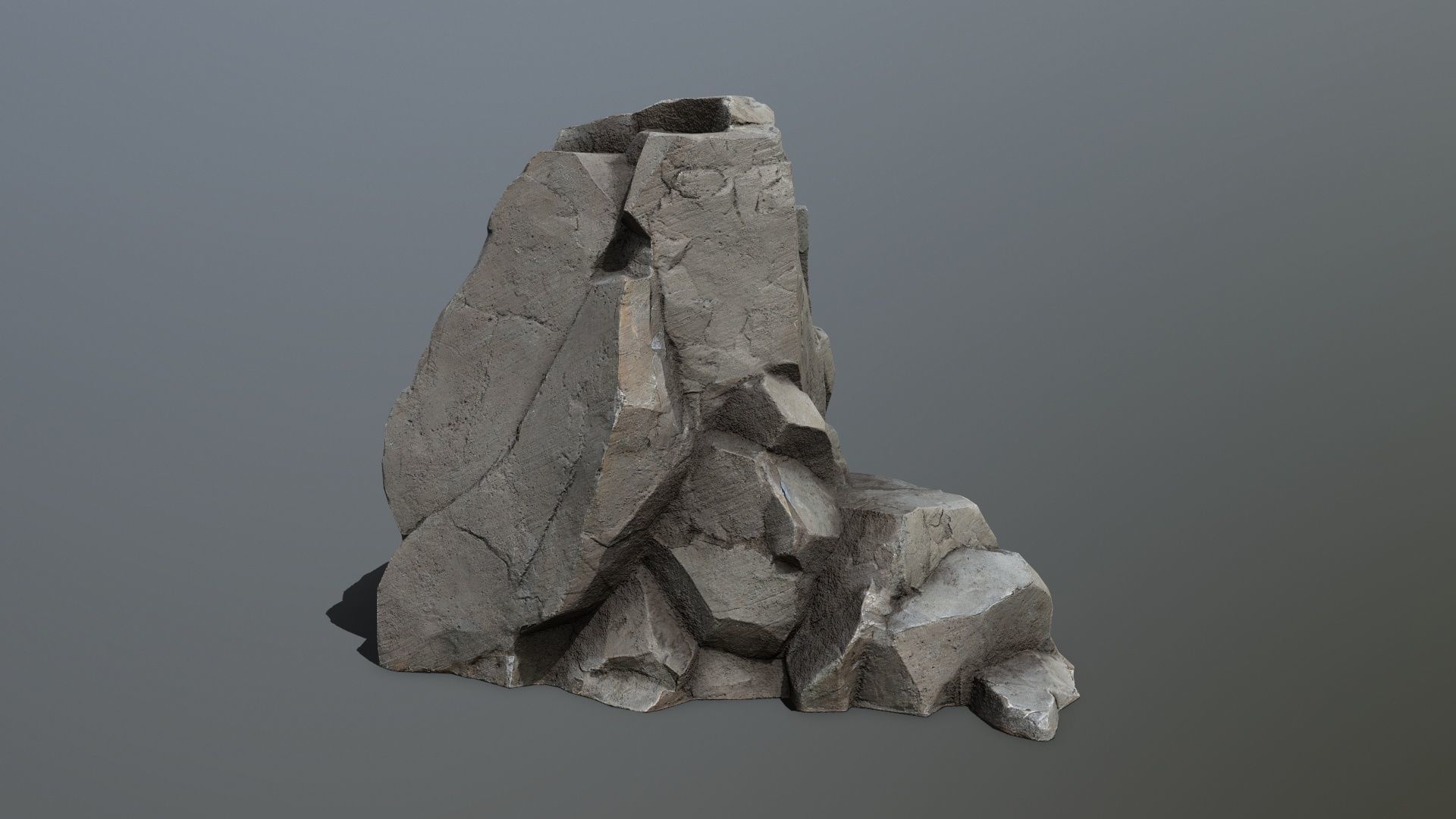 cliff rocks Low-poly 3D model_10