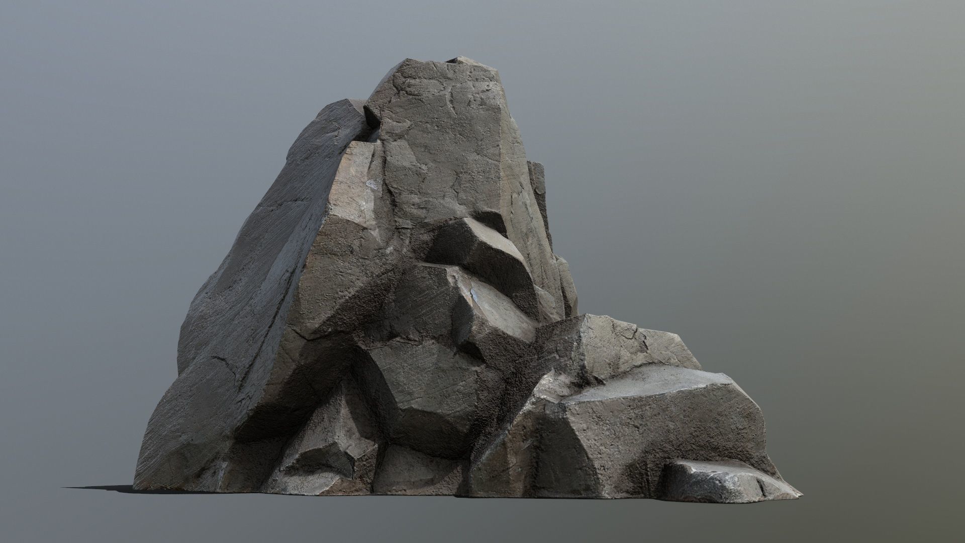 cliff rocks Low-poly 3D model_1
