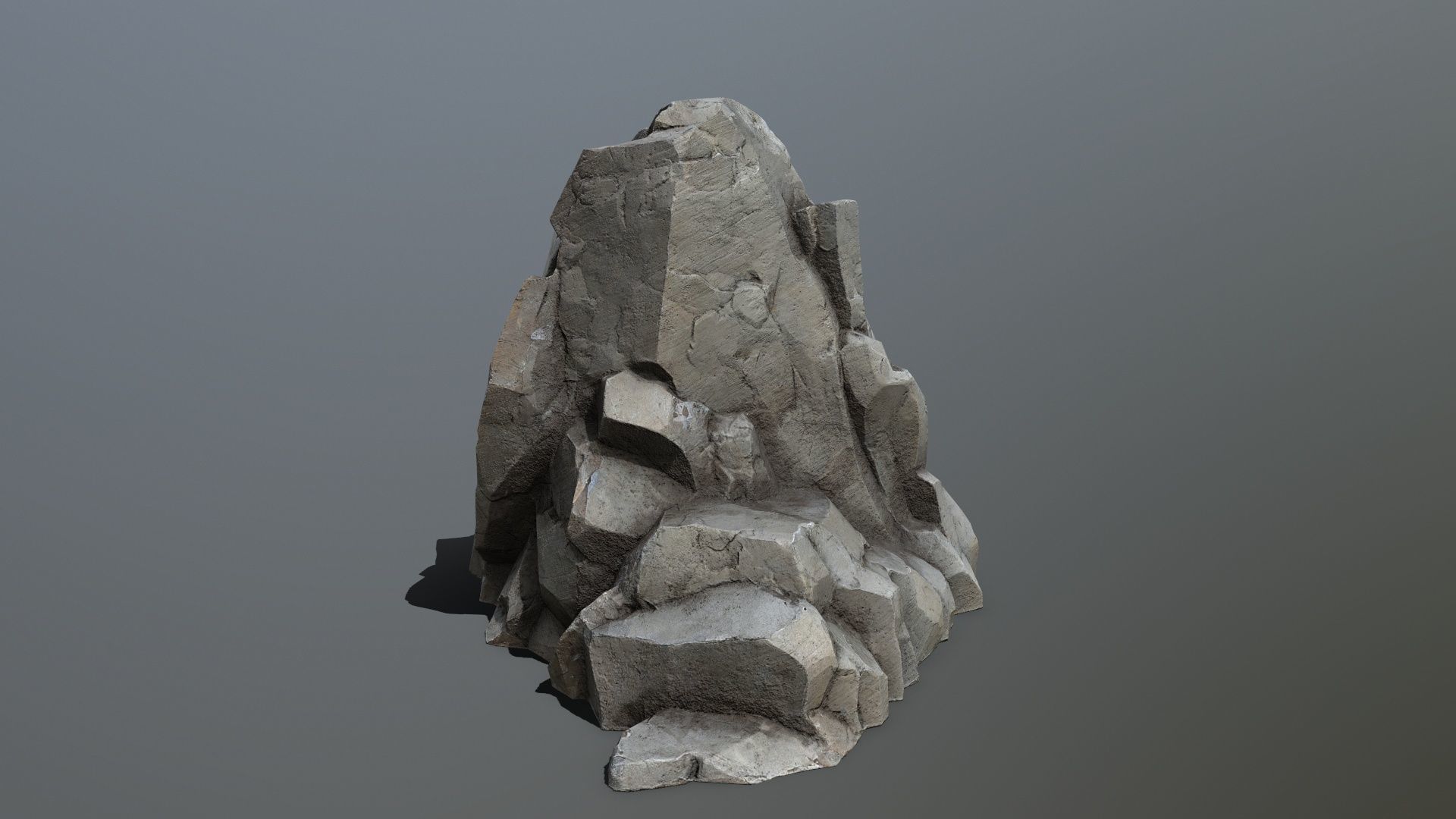 cliff rocks Low-poly 3D model_3