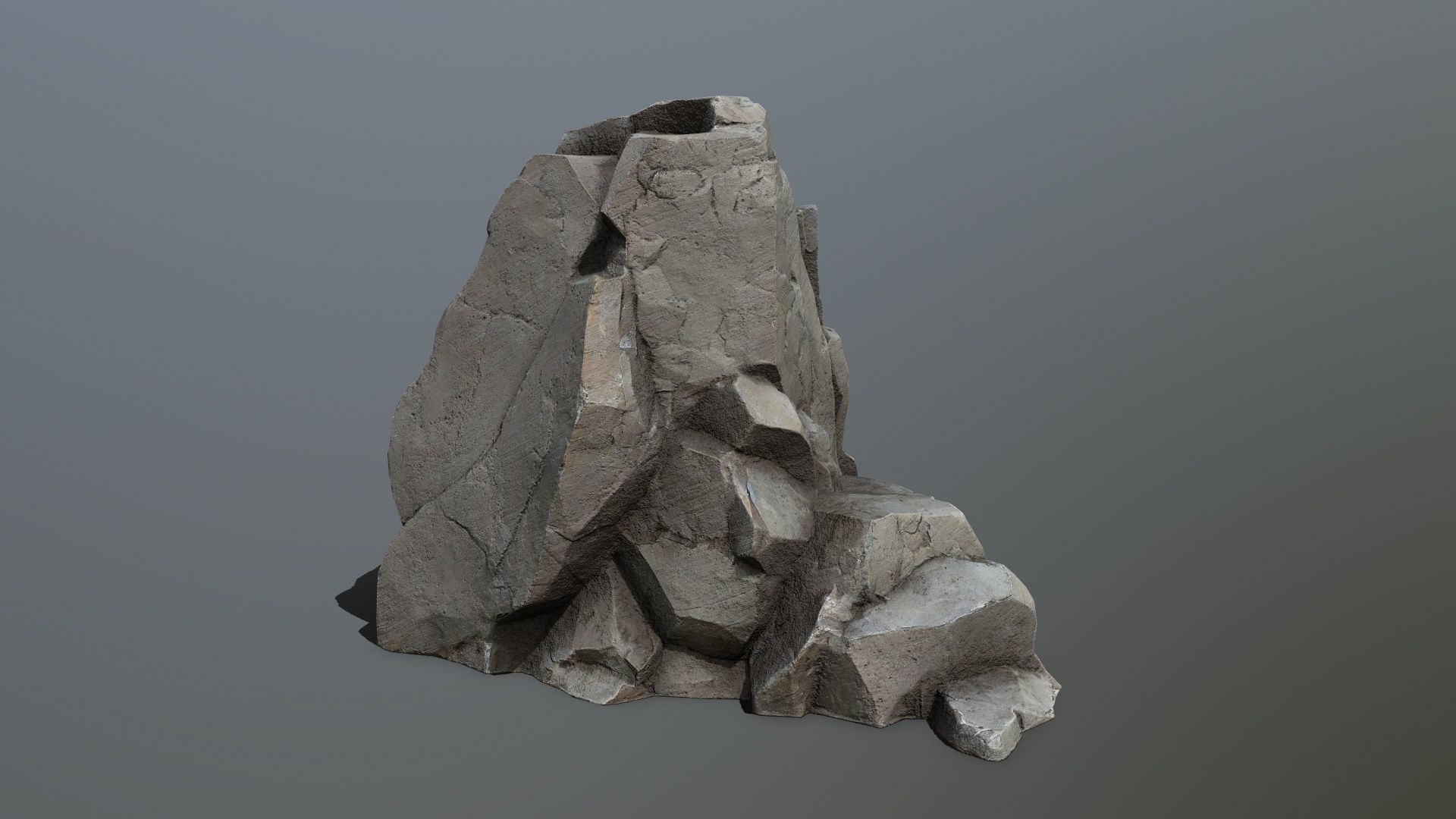 cliff rocks Low-poly 3D model_2