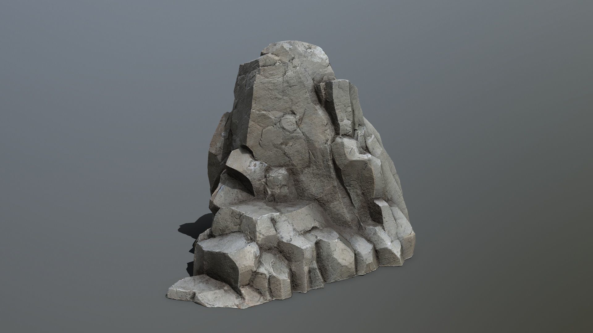 cliff rocks Low-poly 3D model_4