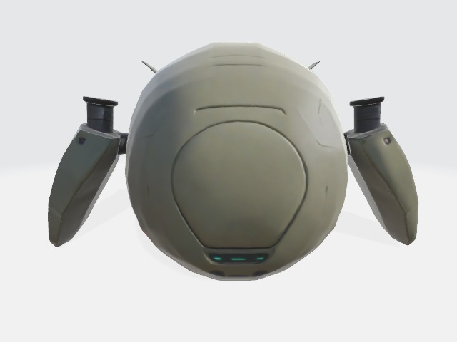 Alien drone Low-poly 3D model_1