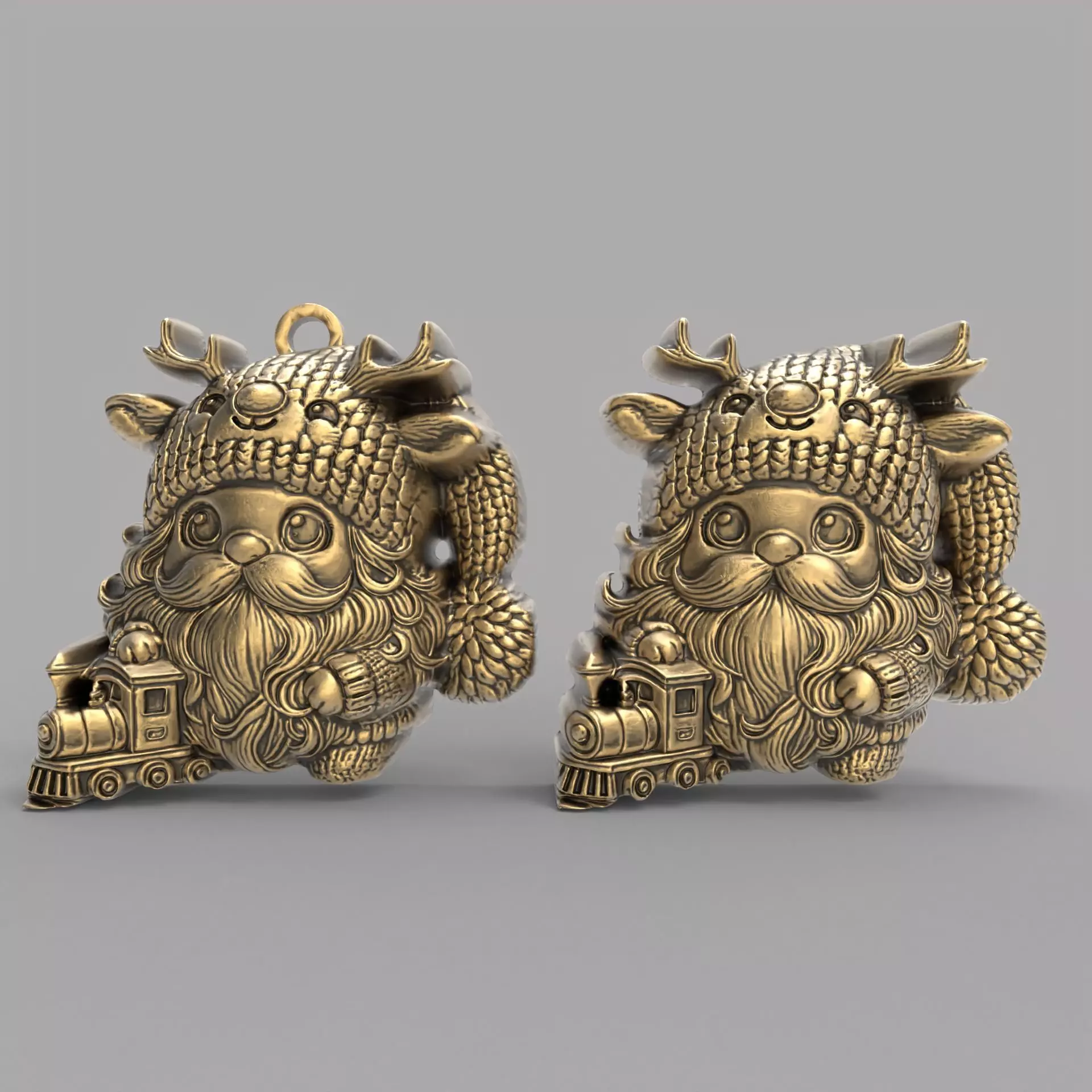 christmas sanda play with train decor  3D print model_0