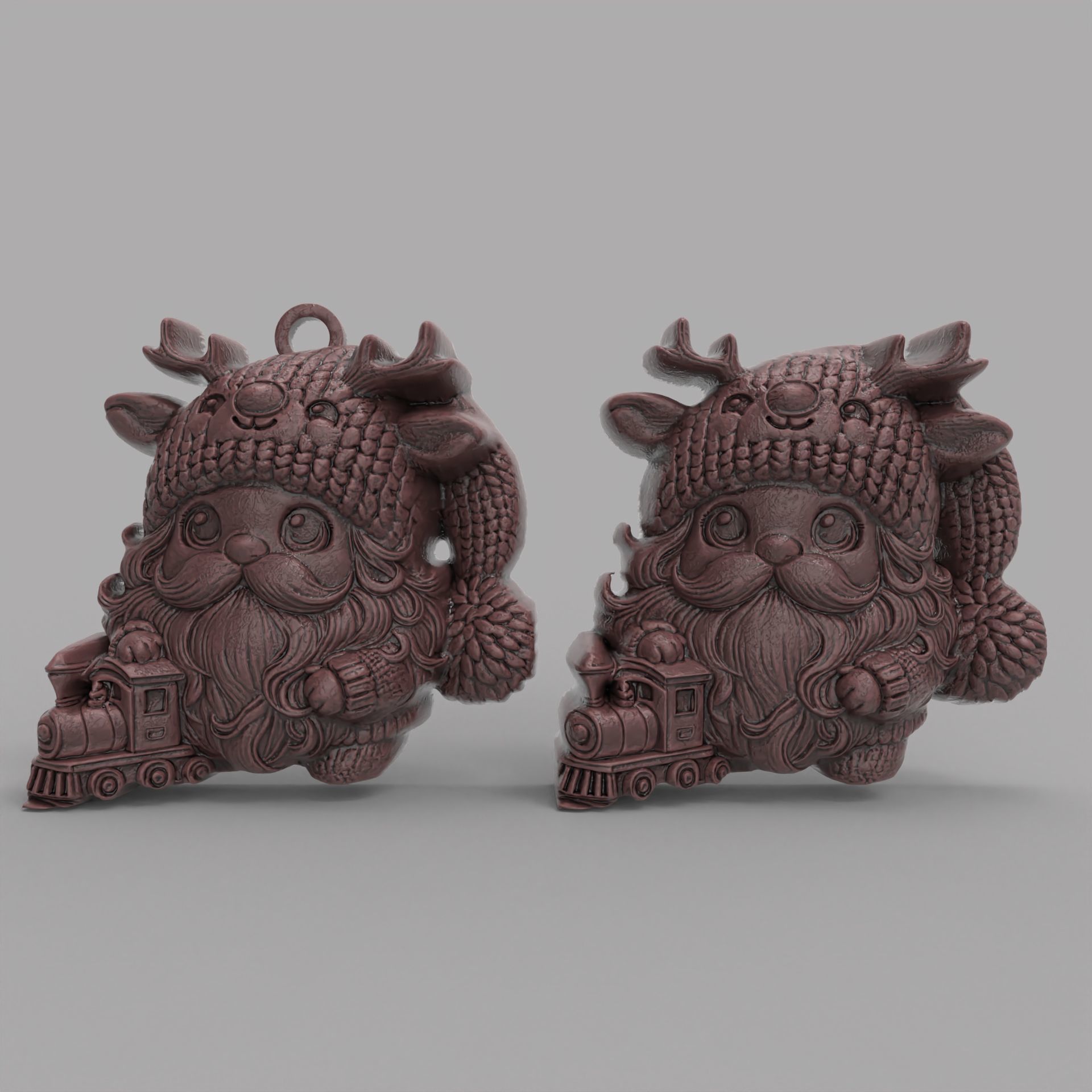 christmas sanda play with train decor  3D print model_1