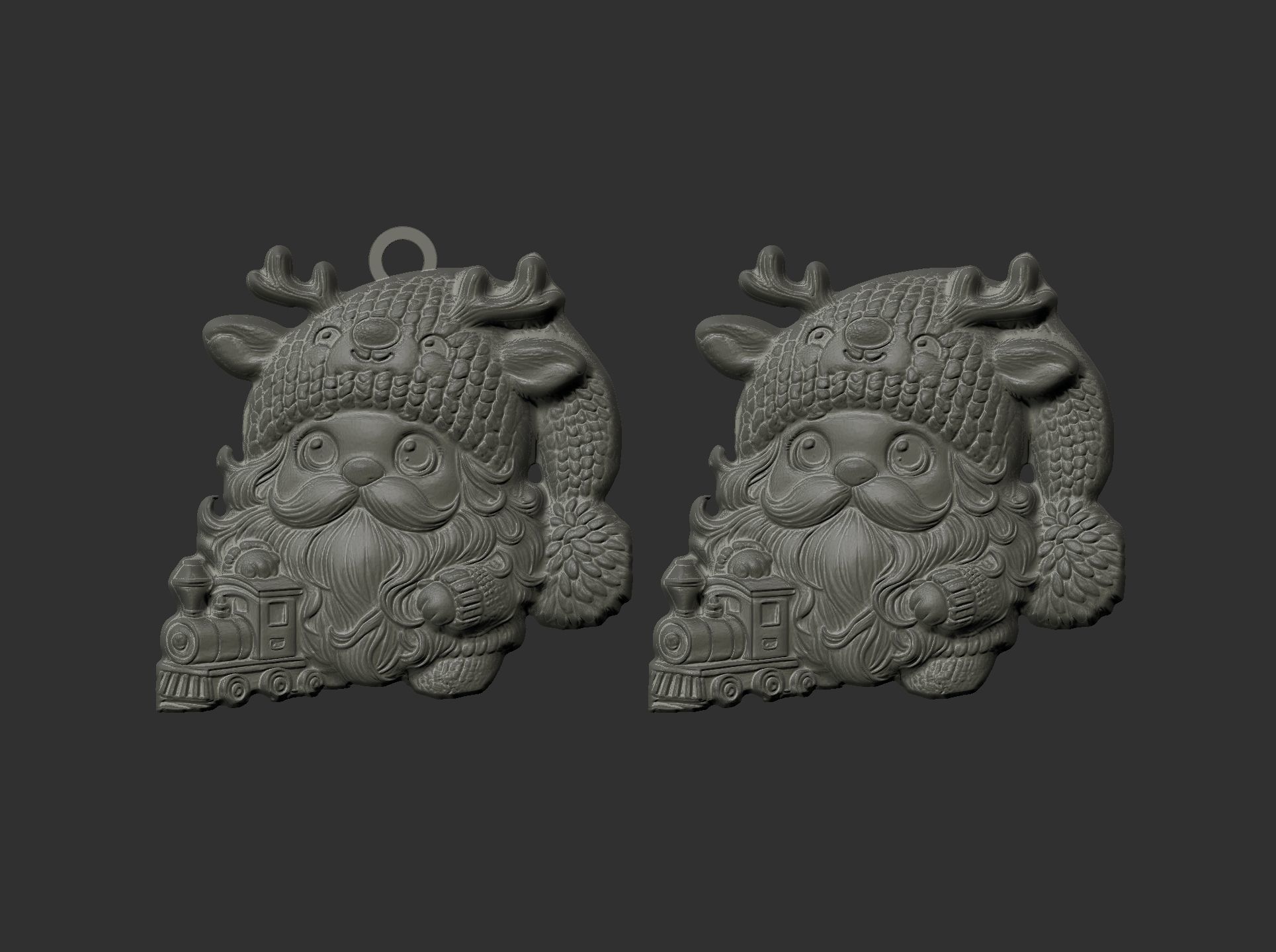 christmas sanda play with train decor  3D print model_8