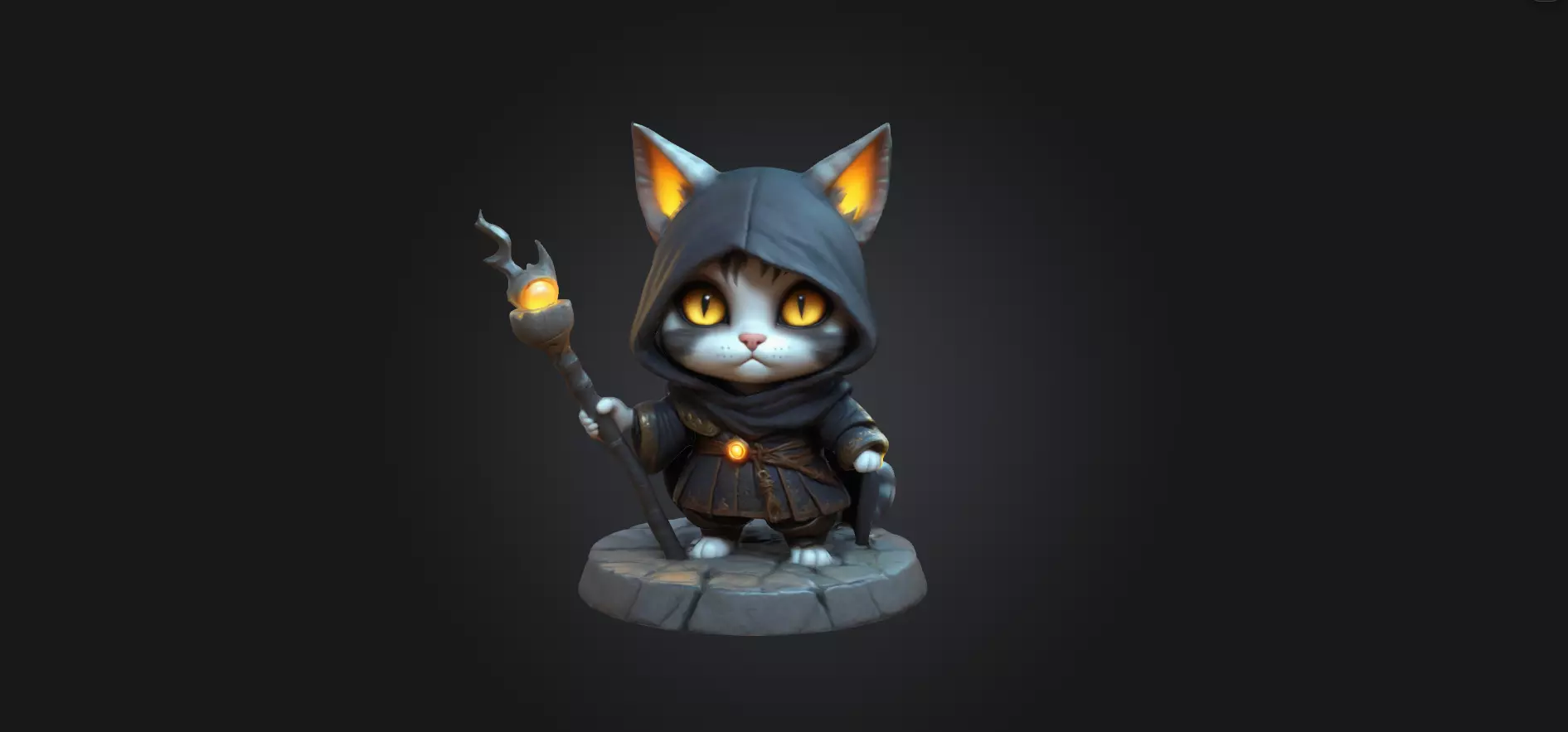 A Chibi Style Female Cat 3D Model Features Low-poly 3D model