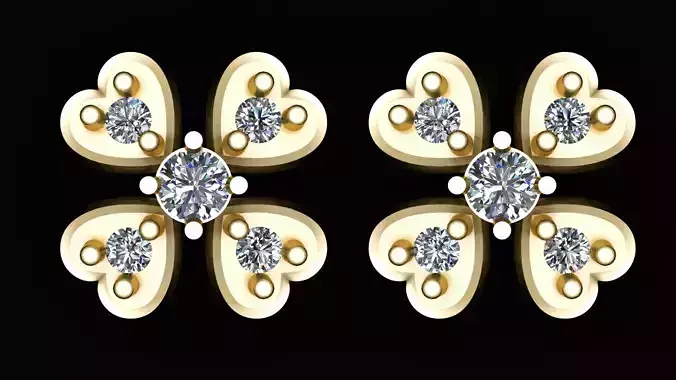 HEART SHAPE  EARRING 3D PRINTABLE MODEL 