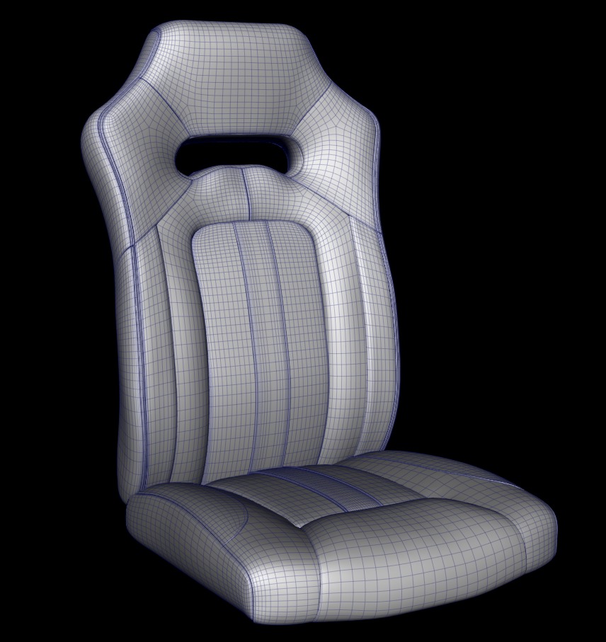 Chair seats collection Low-poly 3D model_13