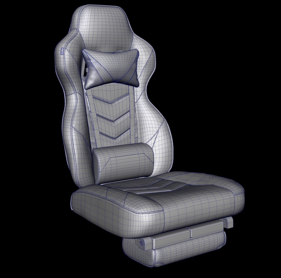 Chair seats collection Low-poly 3D model_11