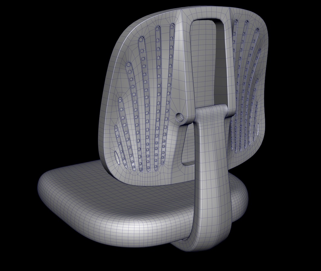Chair seats collection Low-poly 3D model_10