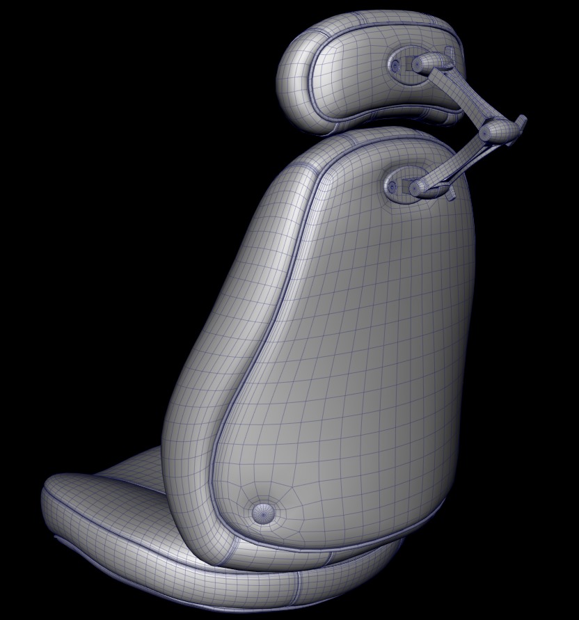 Chair seats collection Low-poly 3D model_16