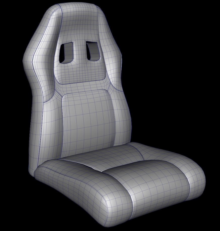 Chair seats collection Low-poly 3D model_15