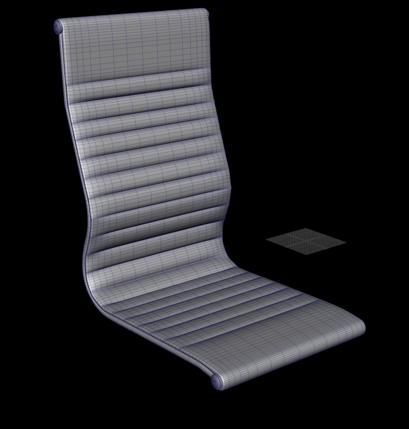 Chair seats collection Low-poly 3D model_14