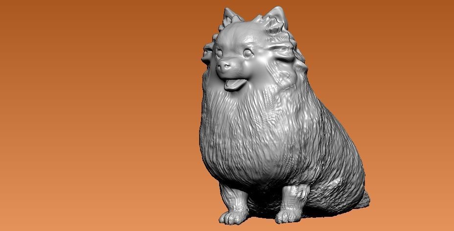 Woody pomeranian Dog statue - 3D print 3D print model_1