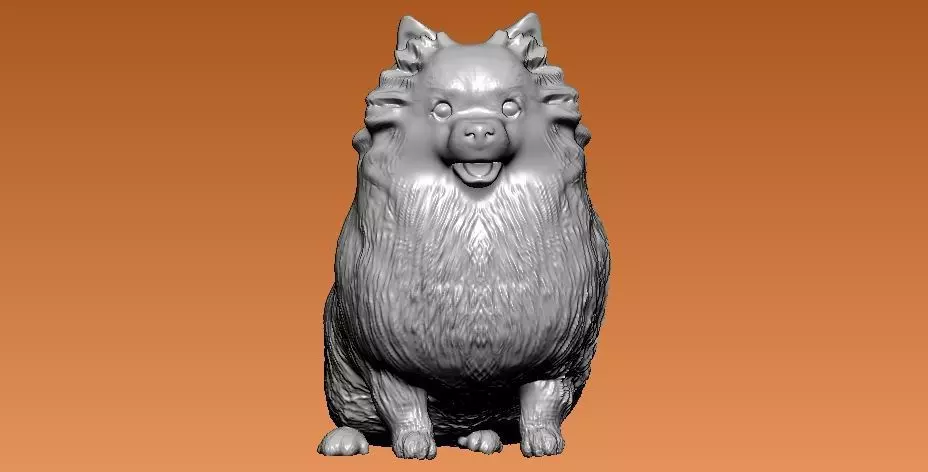 Woody pomeranian Dog statue - 3D print 3D print model_0