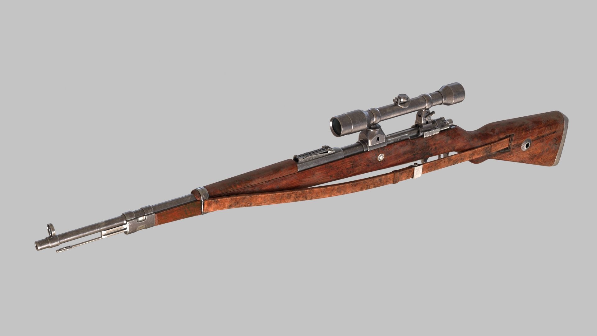 Karabiner 98K Low-poly 3D model_39