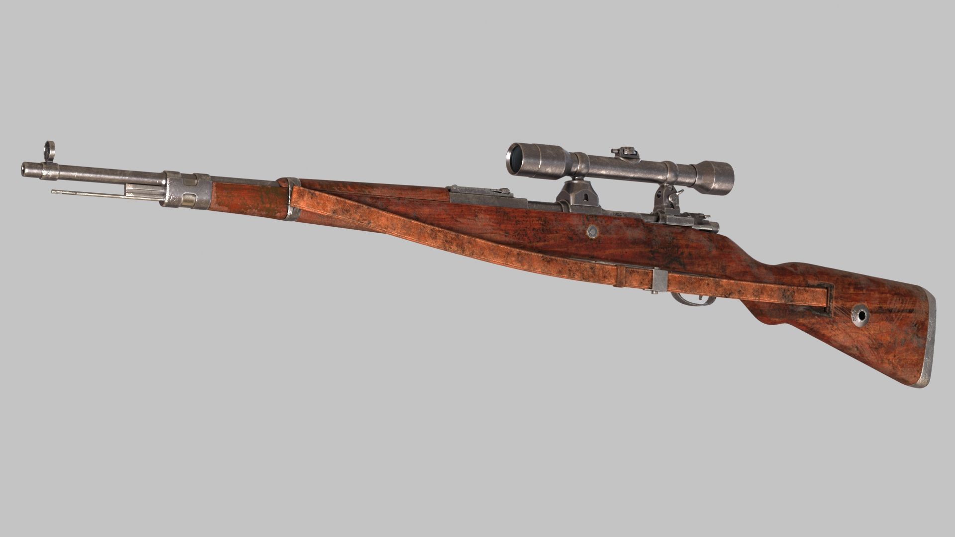 Karabiner 98K Low-poly 3D model_35