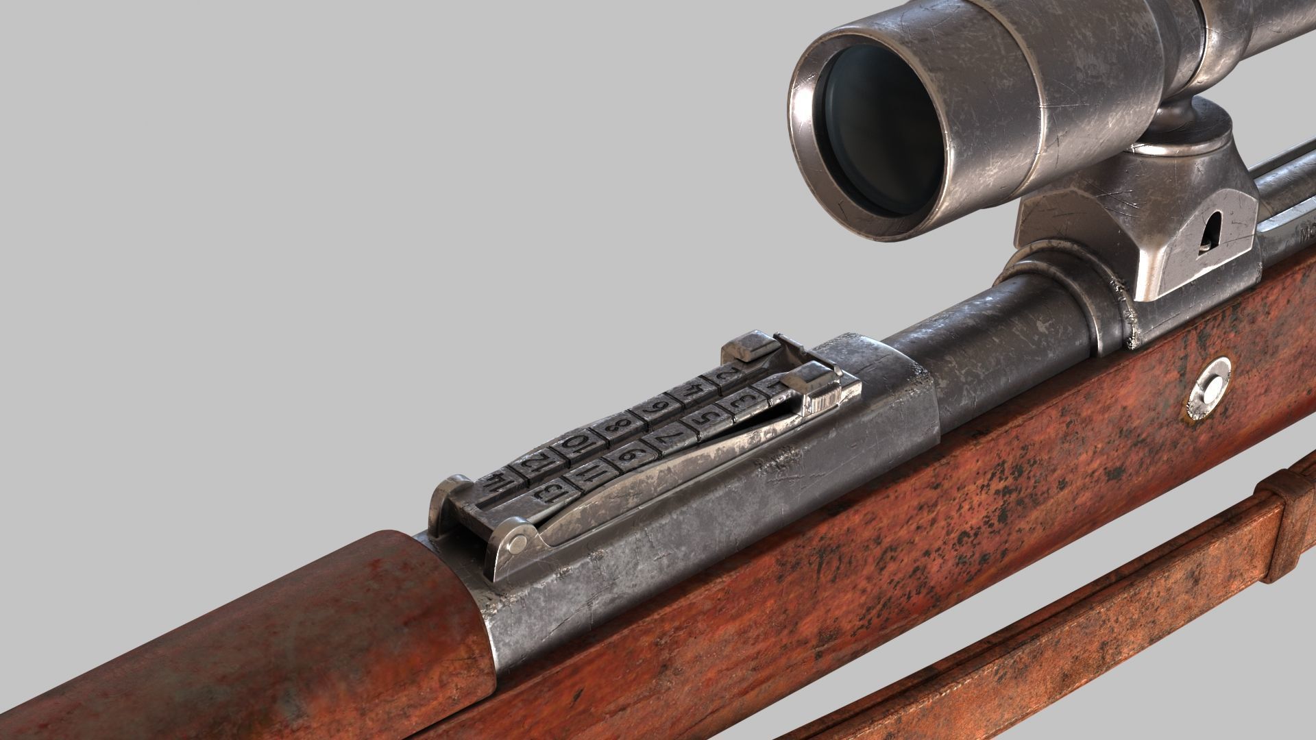 Karabiner 98K Low-poly 3D model_33