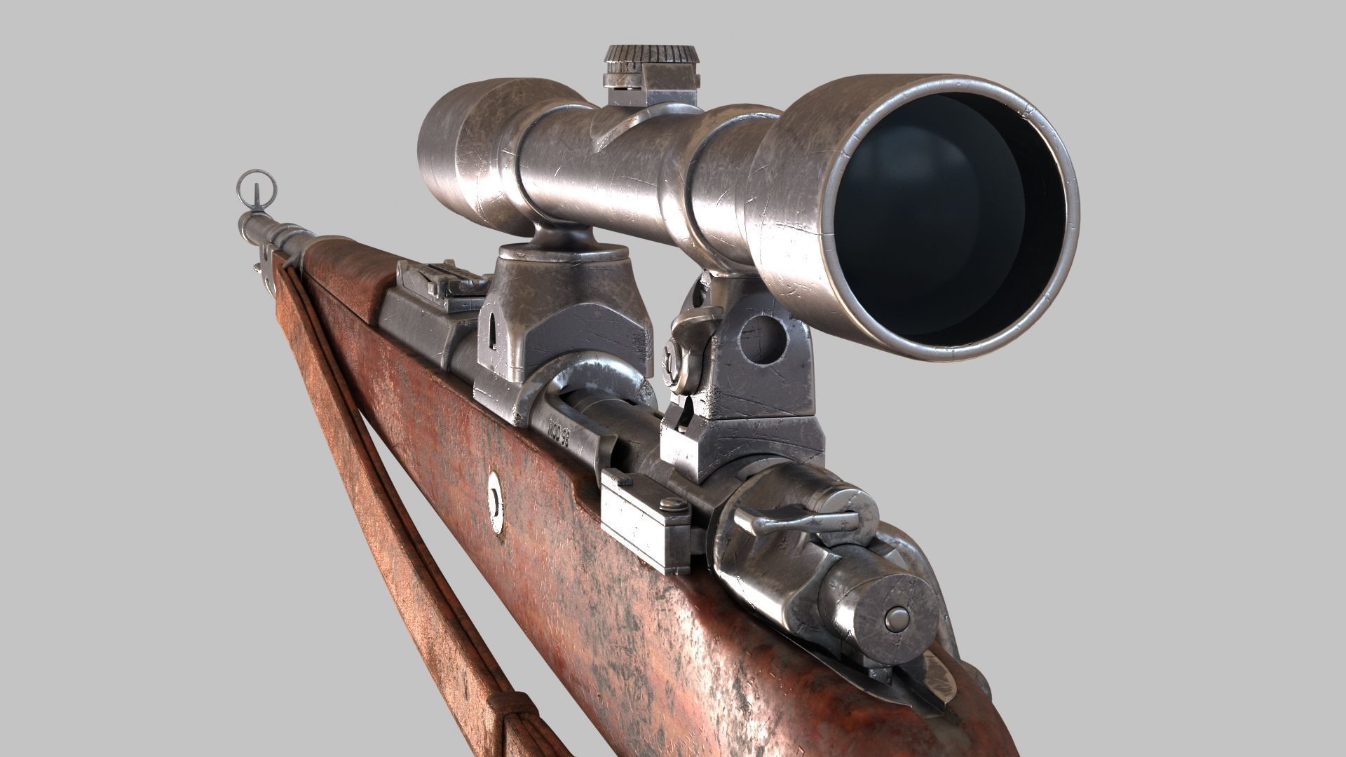 Karabiner 98K Low-poly 3D model_19