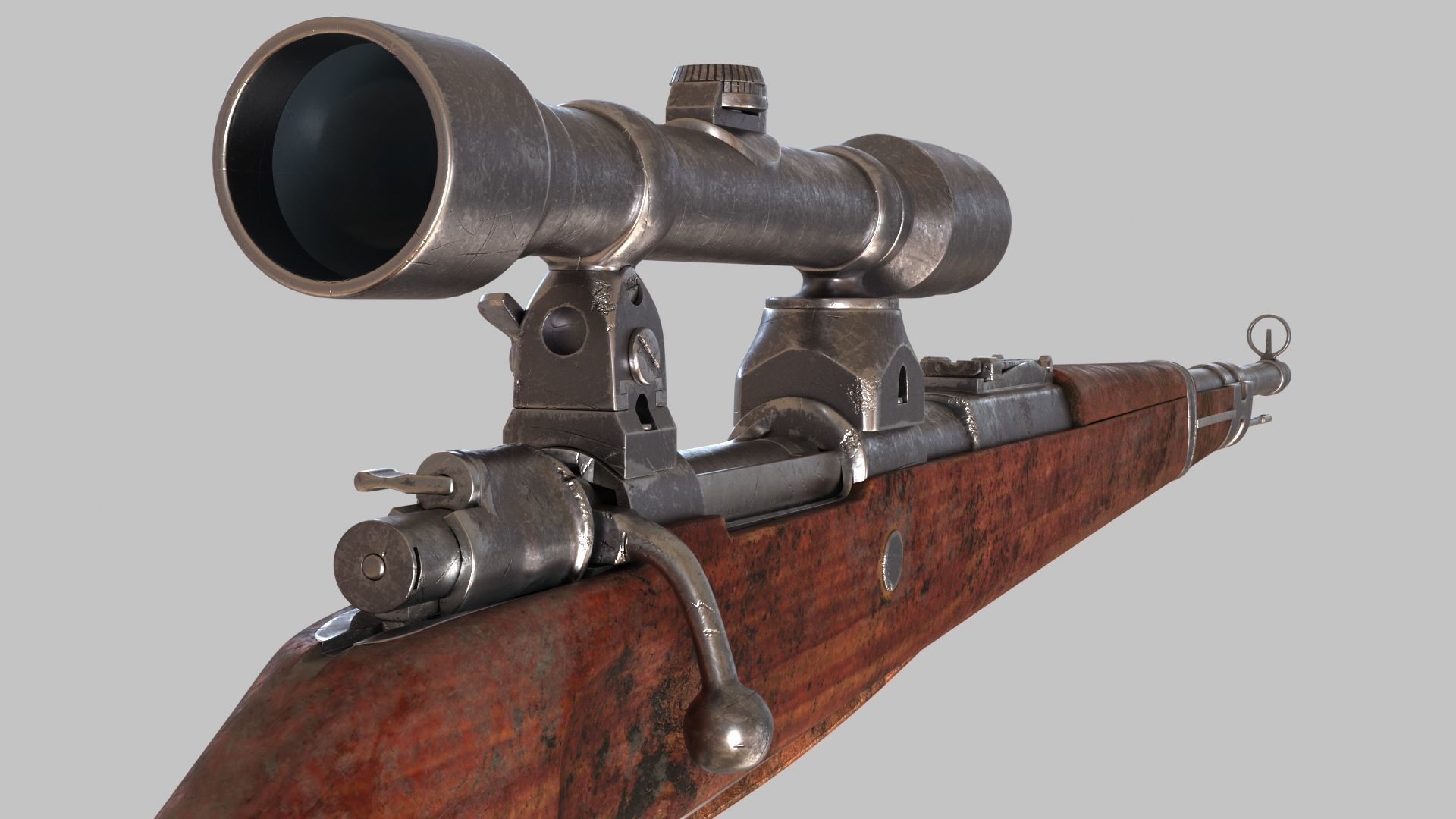 Karabiner 98K Low-poly 3D model_18