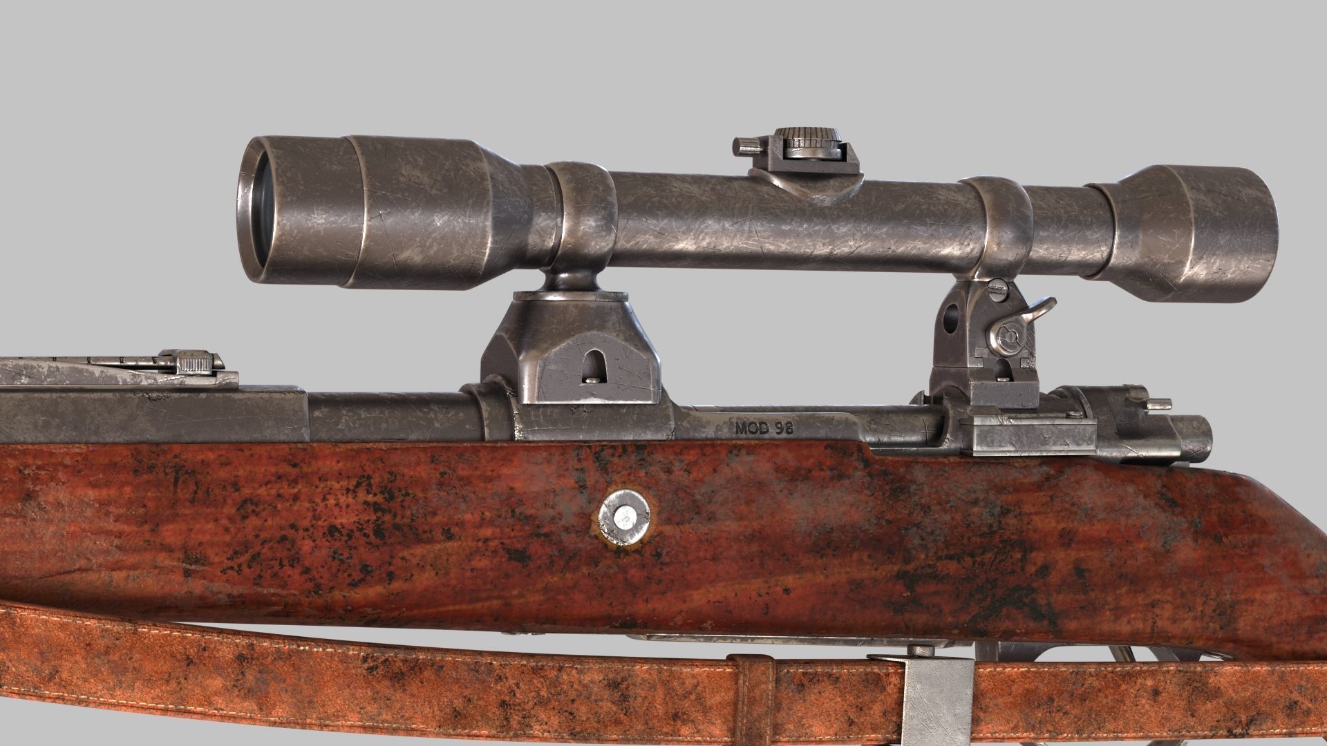 Karabiner 98K Low-poly 3D model_20