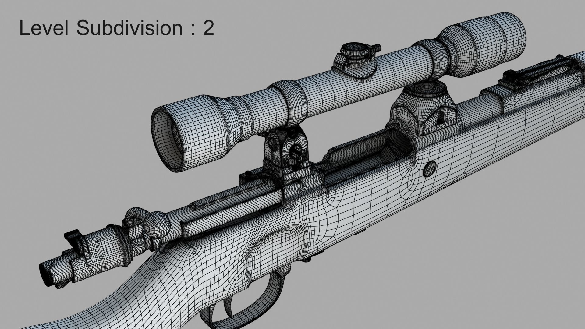 Karabiner 98K Low-poly 3D model_8