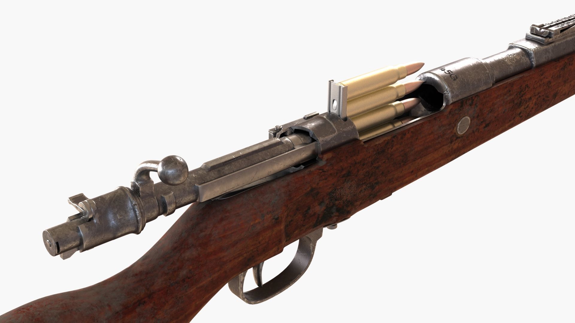 Karabiner 98K Low-poly 3D model_14