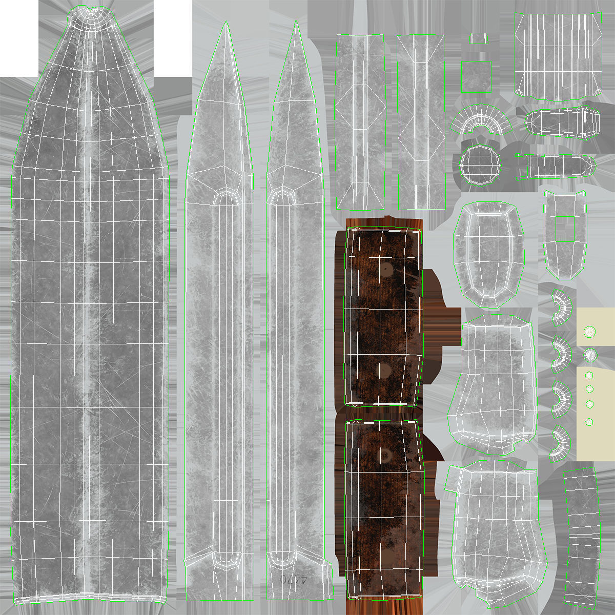 Karabiner 98K Low-poly 3D model_45