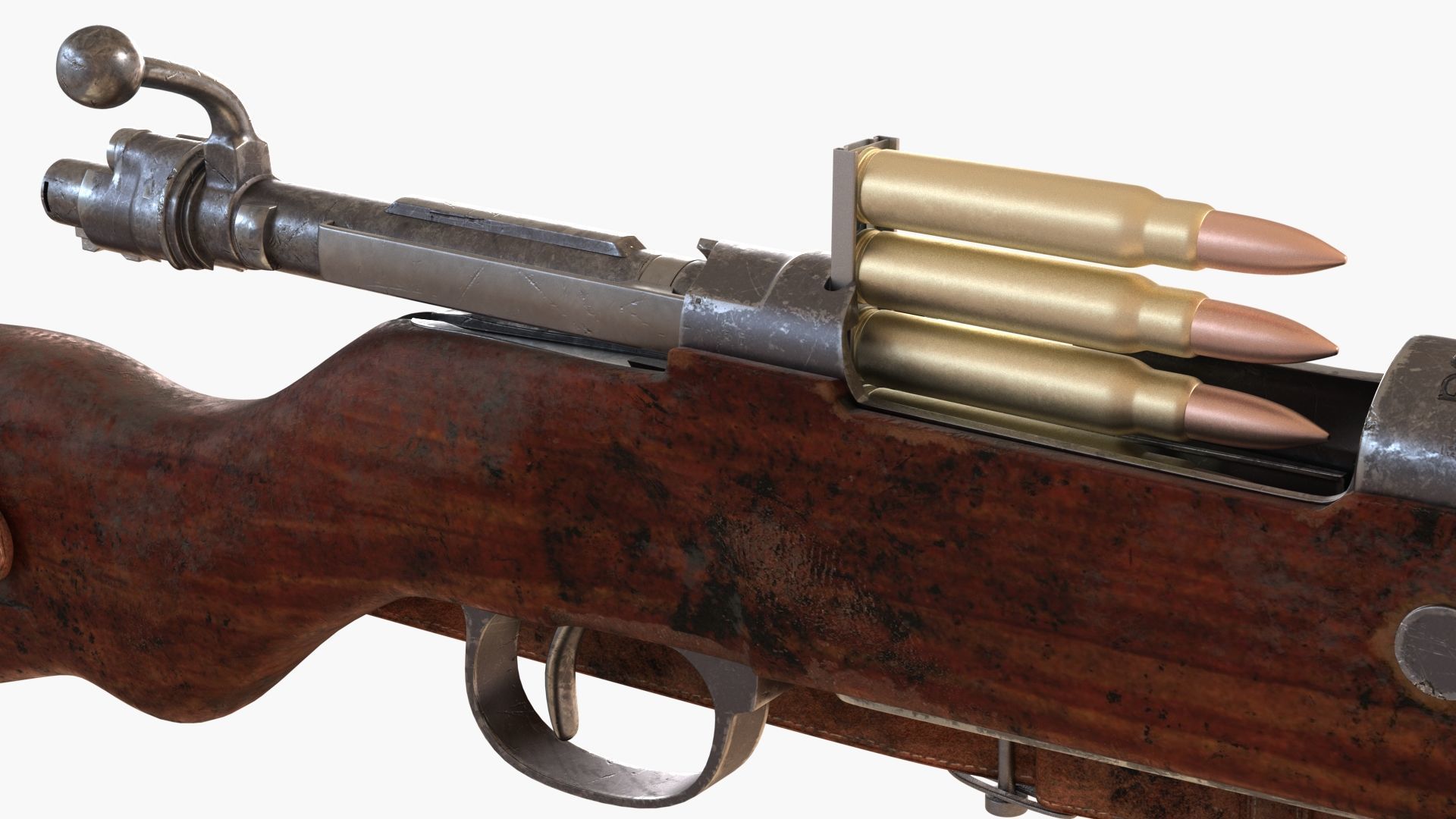 Karabiner 98K Low-poly 3D model_15