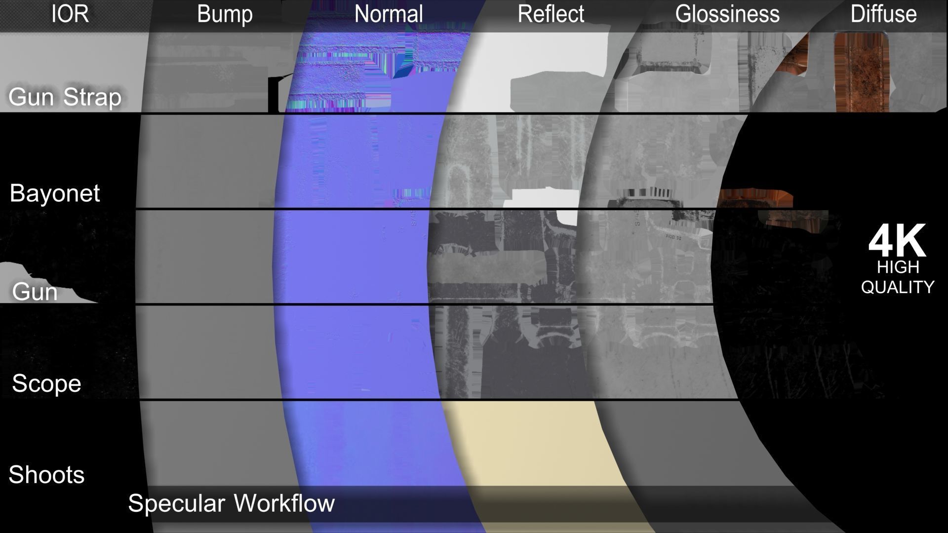 Karabiner 98K Low-poly 3D model_49