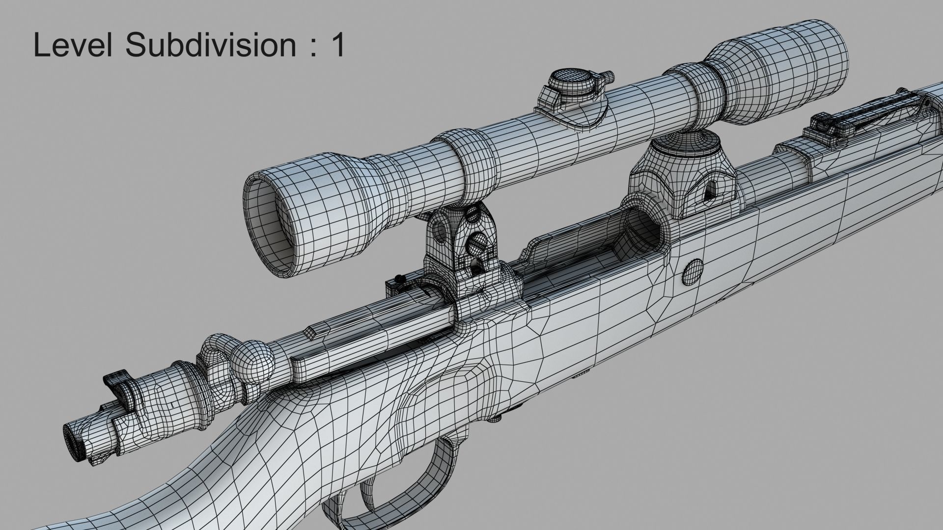 Karabiner 98K Low-poly 3D model_10