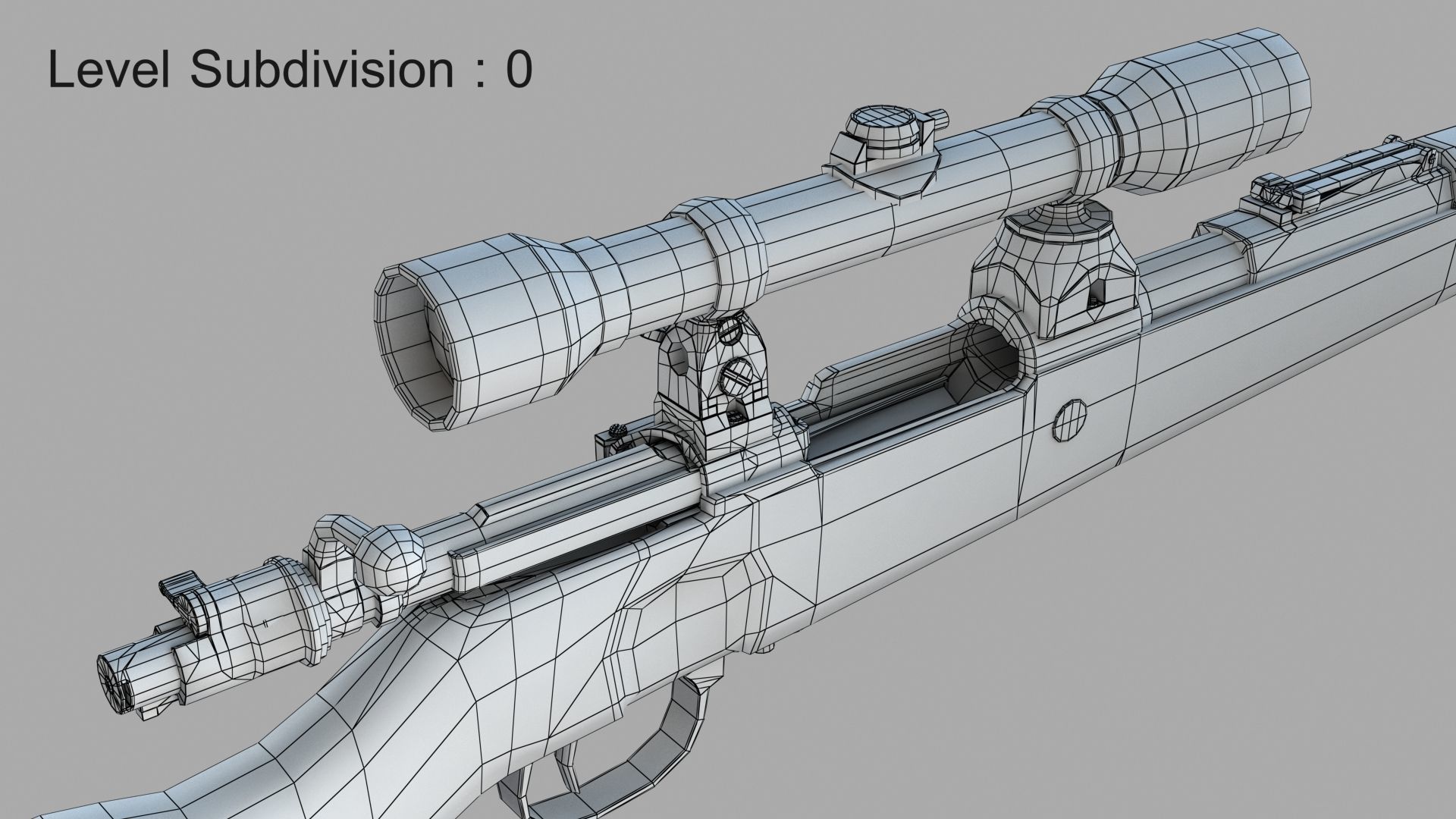 Karabiner 98K Low-poly 3D model_12